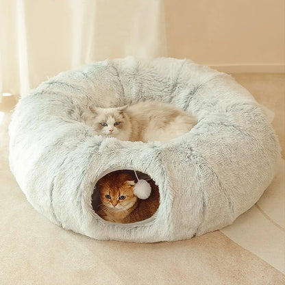 2 In 1 Round Cat Tunnel Bed